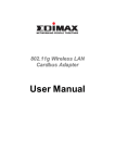 Edimax 802.11g Wireless LAN Cardbus Adapter User manual