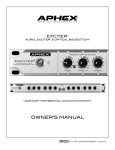 Aphex Xciter Owner`s manual
