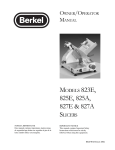 Berkel 823E-PLUS Operating instructions