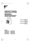 Daikin RKN09JEVJU RXN12JEVJU RKN12JEVJU Installation manual