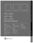 Boston Acoustics HPS 10SE Owner`s manual