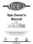 Baja Sportub Owner`s manual