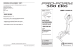 ProForm 500 Ekg Elliptical User`s manual