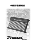 Directed Electronics 650 Owner`s manual