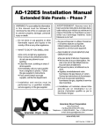 American Dryer Corp. Extended Side Panel AD-120ES II Installation manual