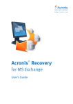 ACRONIS RECOVERY - FOR MICROSOFT EXCHANGE Specifications