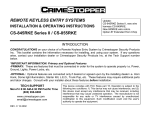 CrimeStopper CS-845.RKE.II Operating instructions