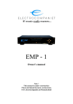 ELECTROCOMPANIET EMP Owner`s manual