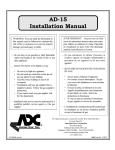 ADC AD-15 Installation manual