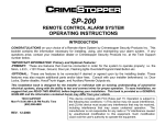 CrimeStopper SP-200 Operating instructions