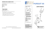 Weslo Pursuit 95 User`s manual