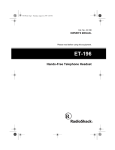 Radio Shack ET-557 Owner`s manual
