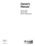 Monogram Side-by-Side36" Owner`s manual