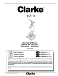 Clarke BOS-18 Operator`s manual