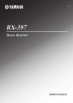 Yamaha Audio RX-397 Owner`s manual
