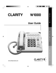 Clarity W-1000 User guide