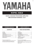 Yamaha KPA-502 Owner`s manual