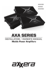 Axxera AXA20 Owner`s manual