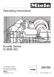 Miele EXCELLA G 2630 SCI Operating instructions
