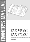 Brother FAX 375MC Owner`s manual