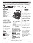 Campbell Hausfeld FP260200 Operating instructions