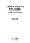 D-Link DWL-G650X Specifications