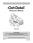 Cub Cadet GTX 2154 Garden Tractor Operator`s manual