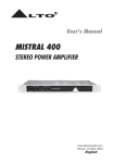 Alto MISTRAL400 User`s manual