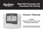 Aprilaire 8476 Owner`s manual