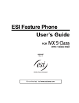 ESI Analog phone operation User`s guide