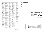 Roland AF-70 Owner`s manual
