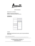 Avanti RA759PST Instruction manual