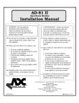 ADC AD-81 Installation manual