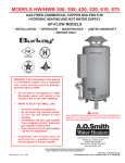 A.O. Smith HW 399 Specifications