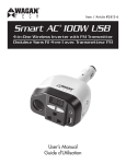 Wagan Smart AC Inverter 100 USB User`s manual