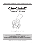 Cub Cadet JS 1150 Operator`s manual