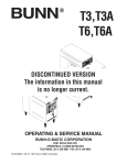 Bunn T6A Service manual