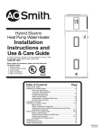 American Water Heater Hybrid Electric Heat Pump Water Heater Use & care guide