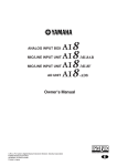 Yamaha AI8-AD8 Owner`s manual