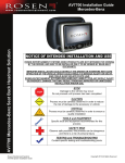 Rosen AV7700 DVD ENTERTAINMENT SYSTEM Installation guide