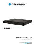 Pico Macom PRRSeries Instruction manual