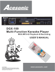 Acesonic DGX-109 User`s manual