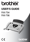 Brother FAX-T94 User`s guide