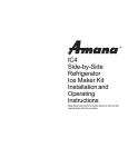 Amana Side-by-Side Refrigerator Operating instructions