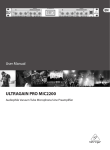 Behringer Ultragain Pro MIC2200 User manual
