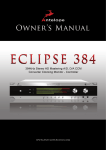 Antelope Eclipse 384 Owner`s manual