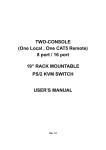 Edimax Two-console 8 port PS/2 KVM Switch User`s manual