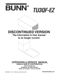 Bunn TU3QF-EZ Service manual