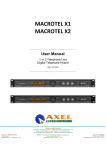 Axel MACROTEL X2 User manual