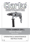 Clarke CON1200 Specifications